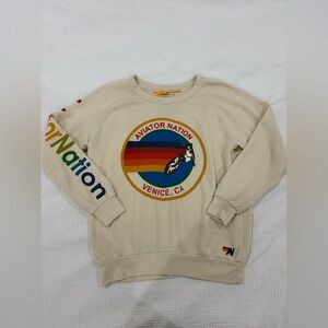 Aviator Nation Sweatshirt- Vintage White